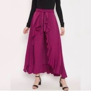 Ashley Stewart ruffled crop palazzo pants